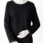 Yves Saint Laurent Black Batwing Top Designer Silk Blend Oversized