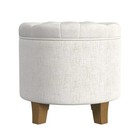 Homepop Small Tufted Round Storage Ottoman
