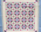 Vintage Patchwork Quilt   fancy Flowers   Mid 20th Century  84  X 84 