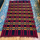 Vtg Large African  Kente Ewe  Ashanti  Handwoven Cloth Rug Throw Blanket 76x46 
