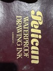 Pelican Collection   12 Vintage Waterproof Drawing Ink Bottles Rare Box Nice Kit