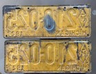 1927 Michigan Diamond M License Plate Pair Fronts Repainted