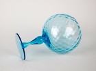 Vintage Blue Art Glass Optic Large Footed Vase 10 