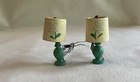 Tec Innovations Dollhouse Miniature 2 Table Lamp W  Daisy Shades Electric Nos