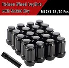 20 Pc M12x1 25 Black Lug Nuts Acorn Lug Nuts 12x1 25 19mm Hex 1 38 Inch