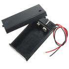 2x 9v Battery Slot Spring Clip Holder Case Plastic With On off Switch Lid Wires