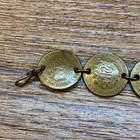 Vintage Peruvian Brass Coin Charm Bracelet 6 5  Gold-tone