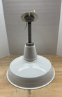 Vtg 14  White Porcelain Steel Industrial Lamp Shade Old Ceiling Light Fixture