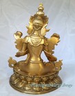 Antique Excellent Tibetan Green Tara Buddha Pure Bronze Old Buddhism Statue