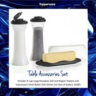 Tupperware Hourglass Salt   Pepper   Small Butter Dish Set  Black