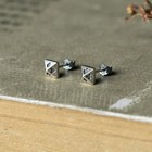 Pyramid Poker Club Diamond Heart Spade Ear Studs Earrings 925 Sterling Silver
