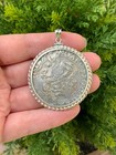 Antique Coin Pendant Sterling Silver Netherlands Silver Lion Daalder 1617
