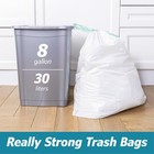 8 Gallon Drawstring Garbage Bags 0 8 Mil Ultra Strong Medium Kitchen Trash Ba   
