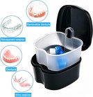 2 Pack Travel Denture Bath Case Set Orthodontic Dental Box Case With Brush  Dent