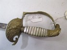 Us Militia Eagle Head Sword No Scabbard Blue And Gold Etched Blade Unmarked  a23