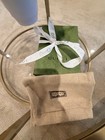 Gucci Green Logo Rectangle Gift Box W  Ribbon   Beige Jewelry Dust Bag