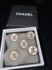Chanel  Logo Buttons Set Of 5  Sz 16 Mm