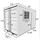 12ft Shipping Container Conex Box W  Man Door Window Jobsite Office Storage