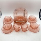 Vintage Jeannette Cherry Blossom Junior Dinner Set Pink Depression Glass 14 Pc