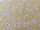 Antique Small Scale Floral Trellis Cotton Fabric    Yellow   Dolls Quilt