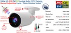 1080p Outdoor Indoor Adjustable Lens Night Vision Cctv Security Bullet Camera