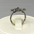 Twisted Rope Ribbon Ring Bow Silver Tone Pinky Child Small Dainty Size 2 5