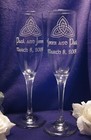 Celtic Custom-made Wedding Glasses Personalized Champagne Toasting Flutes