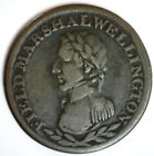 1813 Field Marshal Wellington Copper 1 2 Penny Token Lower Canada Engrailed Edge