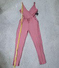 Popular Basics Jumpsuit Womens L Mauve Pink Sleeveless V-neck Resort Boho Romper
