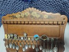Lot Of Assorted Vintage Mini Souvenir Collector Spoons   Wooden Display Rack