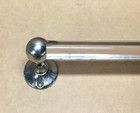 Vtg Deco 18  Clear Thick Glass Good Mfg Co Ny Towel Bar Brass Chrome Old 240-26b