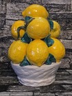 Vintage Italian Majolica Lemon Topiary Tree Centerpiece Ceramic Painted Mcm