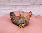 Attractive Antique Austrian Vienna Cold Painted Bronze Figure Hen With Chicks
