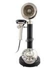 Antique Telephone Vintage Candlestick Phone Brass Rotary Dial Wired Home Decor O