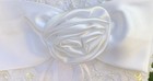 Wedding Ring Bearer Pillow White Lace Pearl Cushion White Rose Bow Keepsake Gift