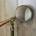 Vintage Antique Nautical Desktop Magnifying Glass On Adjustable Wood Stand