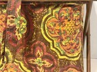 Vtg Mcm Sewing Caddy Basket Yarn Bag Folding Flat Wood Frame Fabric W  Hang Tab