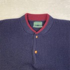 Vintage House Of Walsh Men   s Size Xl Heavy Thick Knit 2 Button Sweater Navy Blue