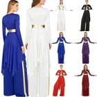 Us Praise Dance Dress Women Worship Long Sleeve Overlay And Tunic Baggy Pant