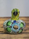 Vtg Tonala Mexico Pottery Bird Figurine Large 13  Folk Art Heron Flower Glazed