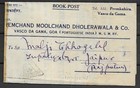 Portugese India 1940 Folded Book-post Cover Vasco Da Gama To Jaipur