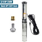 3 4 Hp 3  Deep Well Submersible Pump  220v  13 Gpm  247 Ft Max 60hz  1 In Npt