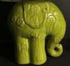 Groovy Mod Elephant Lamp  Chartreuce Green With Hand Painted Shade 