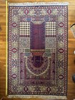 Traditional Islamic Prayer Rug Mihrab Design Multicolor Fringed Edges For Islam
