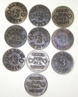 10 Solid Brass Brothel Cat House House Tokens Lot 2
