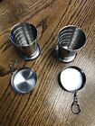 18oz Stainless Steel 304 Hip Flask For Whiskey Wine W  2 Cups In Case Strap