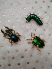 A Set Of Three Enamel And Rhinestone Bugs
