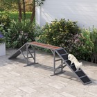 Dog Agility Equipment Ramp With Safety Bar  Non-slip Surface  Gray