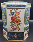 Vintage Metal Tin With Hinged Lid By Daher Made In England Empty Octagonal Tin
