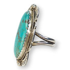 Fantastic Large Sterling Kingman Turquoise Ring Navajo Artist Waylon Cleveland